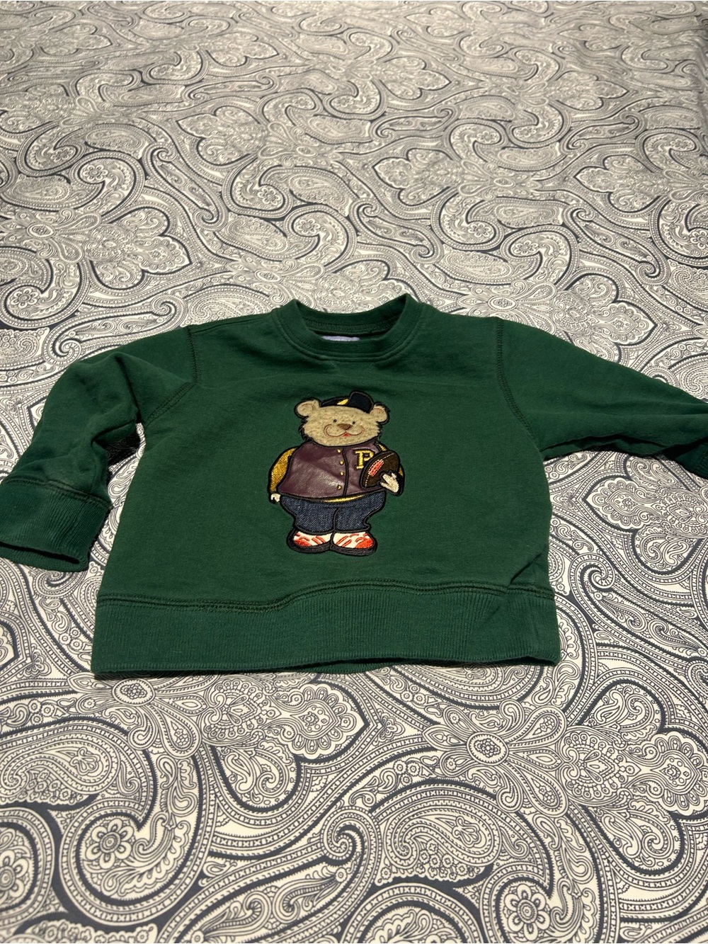 The Children's Place Dark Green Bear Patch Sweatshirt